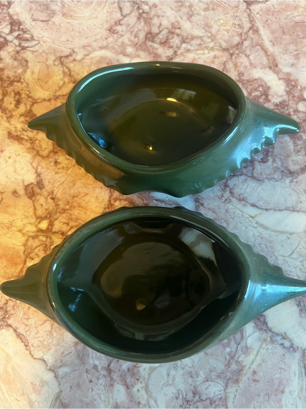 Vintage  2 Hall Green Crab Shaped Ramekins